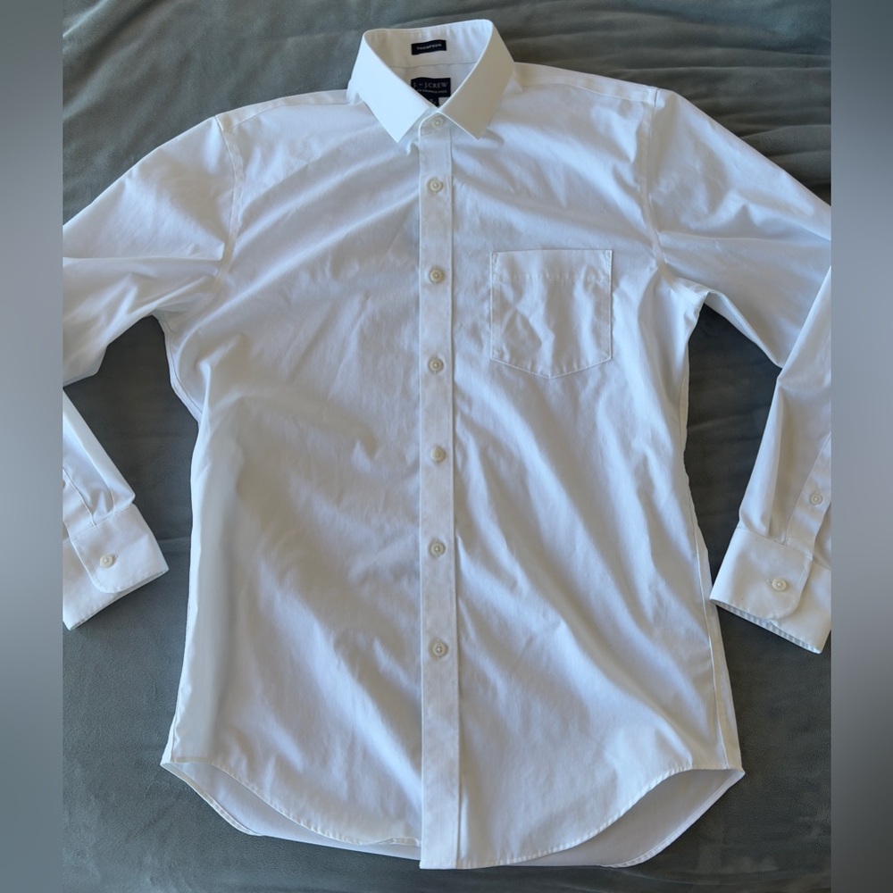 wrinkle-free dress shirt by J. Crew Factory in white. Clean, great condition
